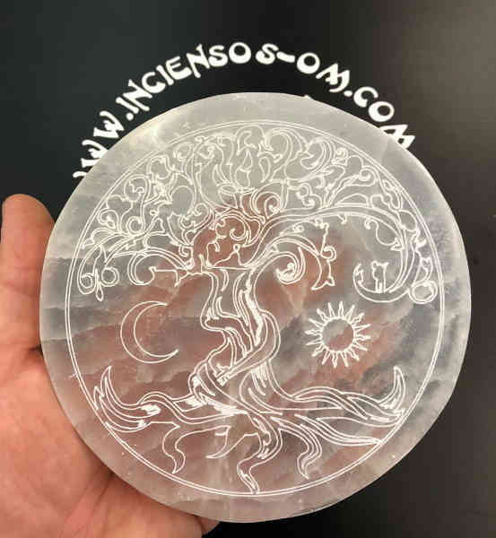 Plato Selenita Árbol de la Vida Sol Luna